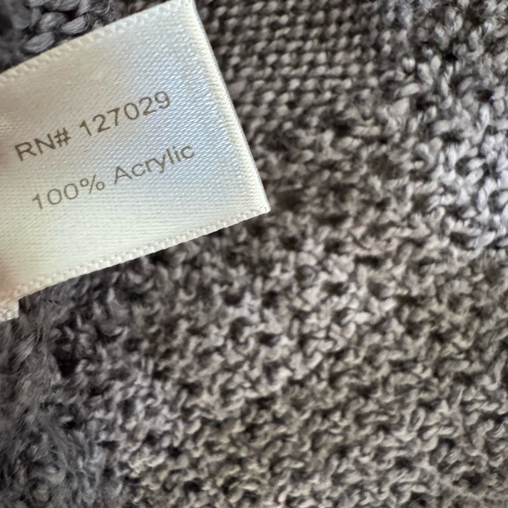 Boston Proper Asymmetrical Crochet Boho Gray Knit Ruffled Belted Cardigan Sz XS - Picture 16 of 16